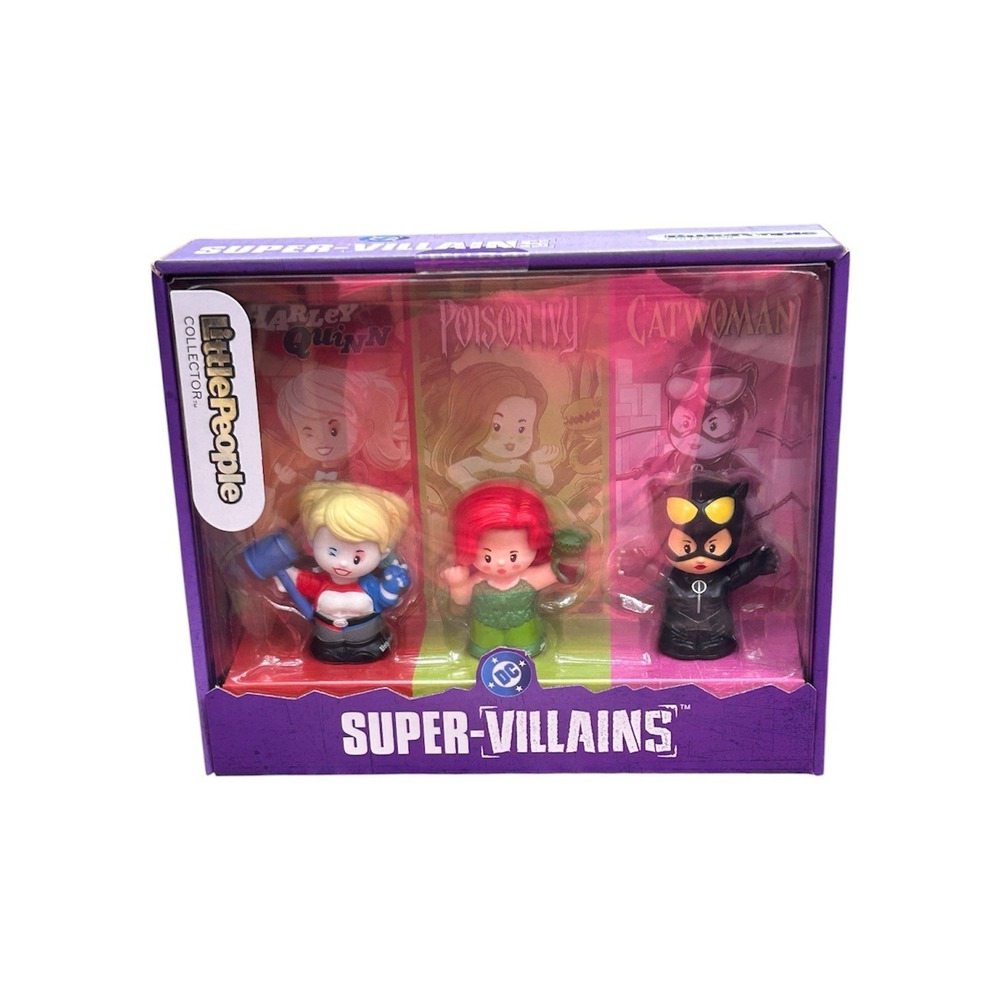 Little People Collector DC Super-Villains Catwoman, Harley Quinn, Poison Ivy NEW